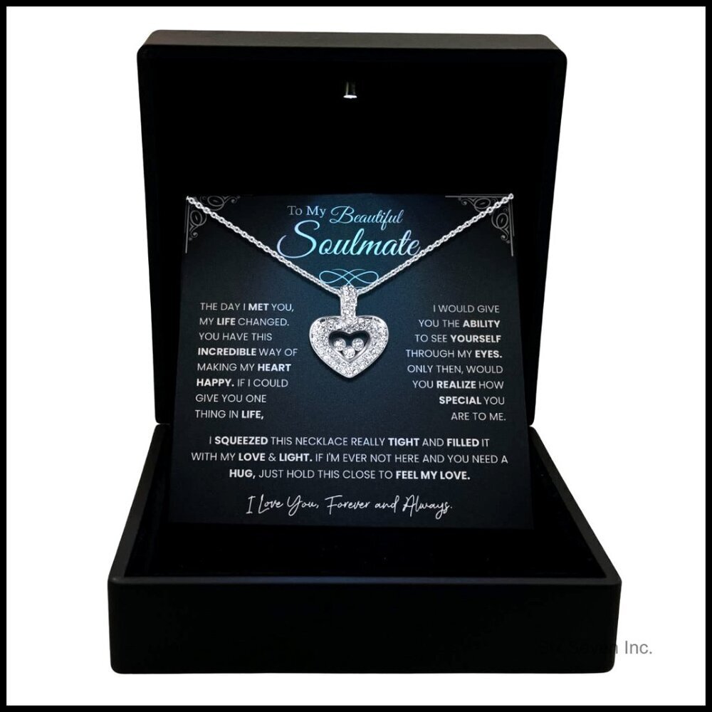 Floating Heart Pendant Necklace Elegant Minimal Chic Soulmate Gift Titanium
